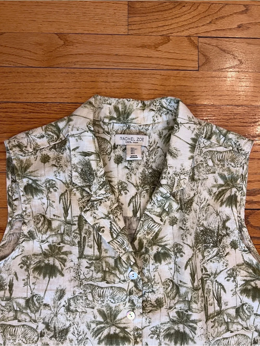 Green & White Linen Toile 2-Piece Skirt Set - Picture 2 of 10